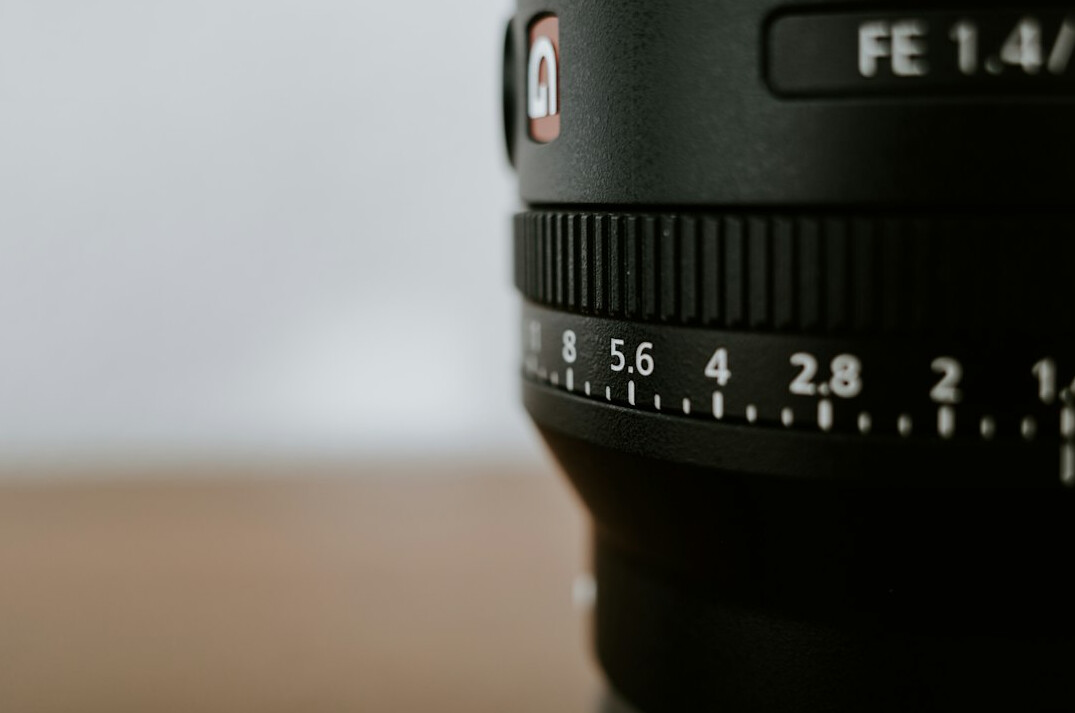 Professional broadcast camera lens close up